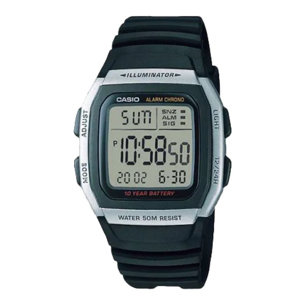 Casio Men's Classic Digital Watch with Black Dial - W-96H-1AV